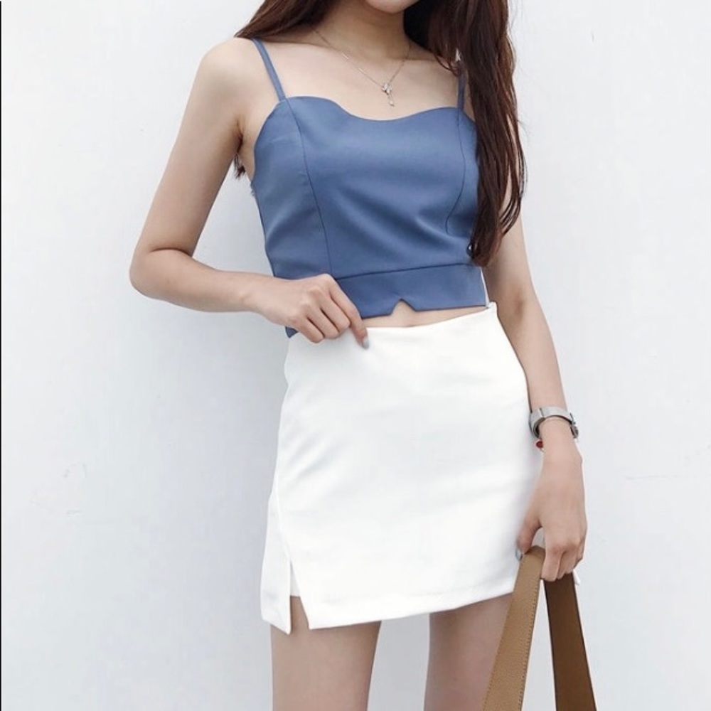 SOLD White Mini Skort